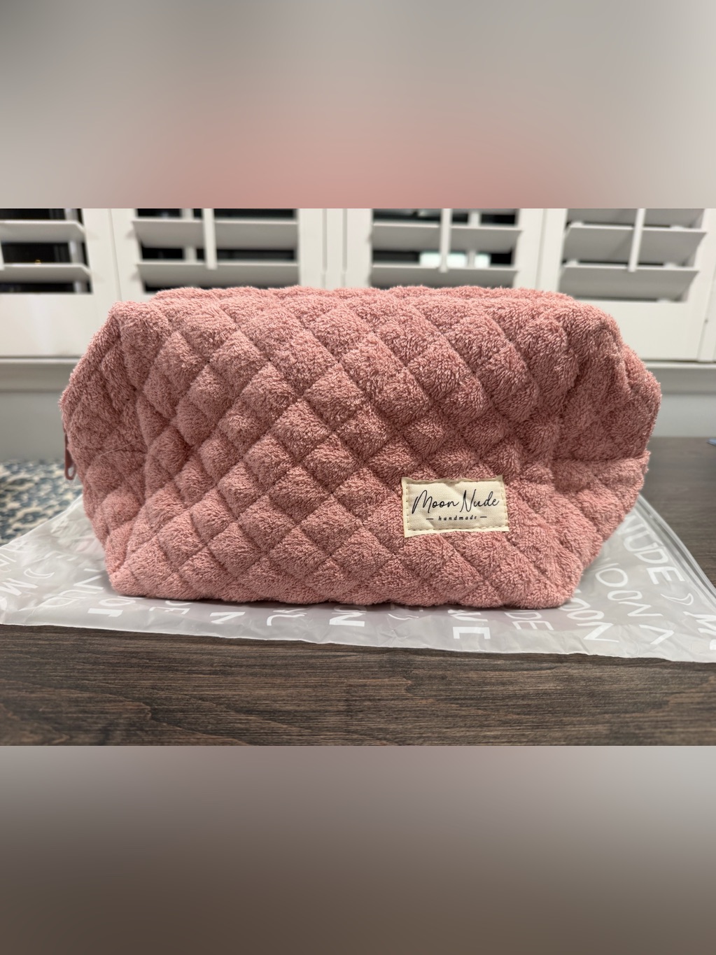 Moon Nude Pink Quilted Cosmetic Bag — image 2 of 6